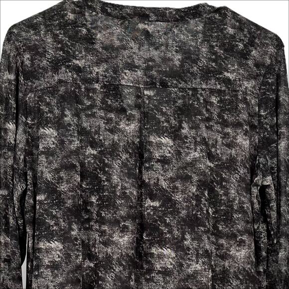 DNA Couture Sheer Jersey Tunic Top in Black/White Size 2X - Picture 6 of 10